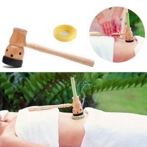 Handhold Moxa Stick Burner Jade Navel Moxibustion Nature Mugwort Herbal Warm Uterus Chinese Warm Acupunture Meridian