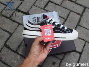 VORENT - SEPATU SNEAKERS KASUAL BASIC LOW PRIA DAN WANITASEPATU SEKOLAHKERJASKEATBOARTSANTAISEPATU COUPLE BLACK