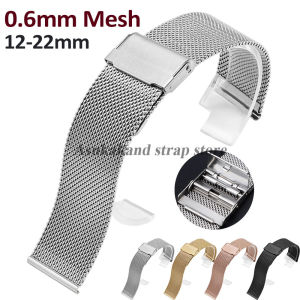 Metal Milanese Strap 0.6mm Mesh Solid Stainless Steel Watch Band Replacement Wristband 12mm 13mm 14mm 17mm 18mm 19mm 20mm 22mm