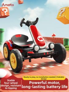 AMEITO | Childrens Four-wheel Drive Remote-controlled Electric Car Portable and Install-free