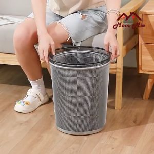 Thùng rác Sọt rác lưới kim loại tròn hiện đại sang trọng - N024