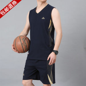 Pure Cotton Basketball Wear Summer Workout Running Sports Suit Mens Plus Size Sleeveless Tank Top Shorts Competition Training Jersey