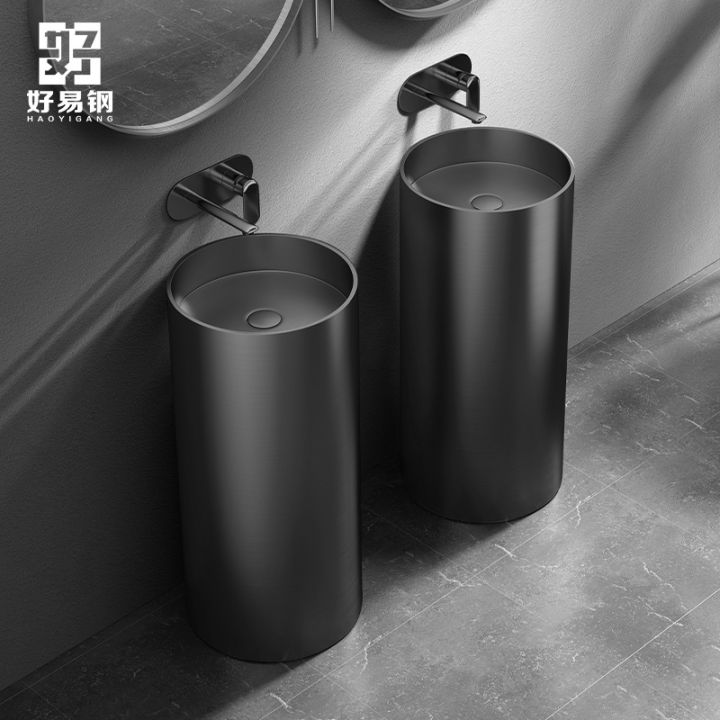 Nordic 304 Stainless Steel Pedestal Basin Integrated Floor Bar Hotel