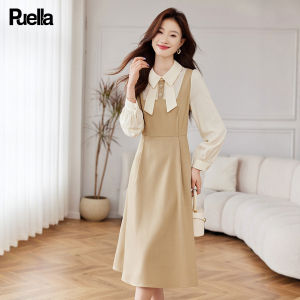 puella | French Lapel Patchwork A-Line Dress