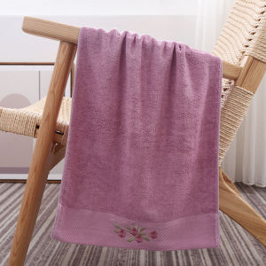 1/4/6pcs Bamboo Fiber Towel Set -Embroidery Flower Design Towels for Adults Face Towels Thick Absorbent Luxury Bathroom Towels