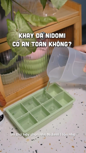 Nidomi Ice Tray| Khay Làm Đá Silicon to 5cm có nắp đá to giúp tan chậm để uống matcha coffee