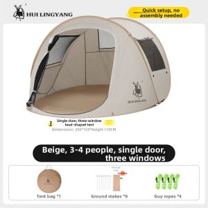 HUI LINGYANG | Thickened Silver Coating Quick Automatic Tent Waterproof Sun Protection