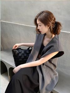 Áo Vest Không Tay Dáng Rộng Phong Cách Hàn Quốc Mùa Hè Cho Nữ Áo Khoác Ngoài Không Cổ Kiểu Dáng Ôm Vừa Vặn