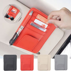 แว่นตากันแดดกระบังแสงหนัง PU สำหรับรถยนต์อุปกรณ์ถุงเก็บบัตรตั๋วสำหรับ Subaru Crosstrek Forester XV Impreza WRX Sti Outback Levorg BRZ