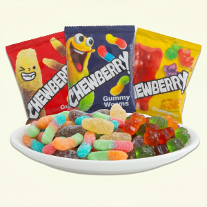 Chewberry B6T6 Gummy Worms bear cola 72 packs Sugarcoated Fruity Snack Candy For Birthday Lootbags Pangtindahan