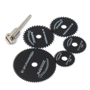 6pcs HSS Mini Circular Saw Blade with 3.175mm Mandrel Electric Grinding Cutting Disc Rotary Tool For Wood Plastic Aluminum