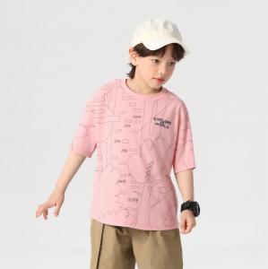 Boys Full Print T-Shirt Cool Sensation Short Sleeve Childrens Summer New Arrival Middle Large Childrens Top Boys Clothing