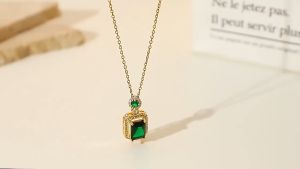Kalung Titanium Wanita Permata - Kalung Fashion Wanita - Kalung Titanium Anti Karat
