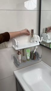 Bathroom Shelf Shower Storage Rack For Soap Shampoo Organizer Little Elephant Shelves No Drilling Cosmetics Holder Home Decor