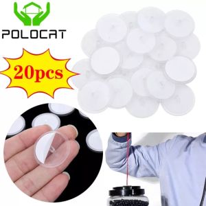 20pcs Strong Clear Ceiling Hook Self Adhesive Christmas Hooks Seamless Hanging Flag Small Round Disk Wall Storage Organization 2CM