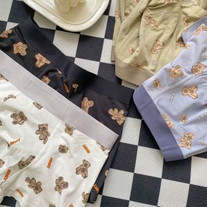 For Boyfriend Men Underwear Pure Cotton Soft Cute Cartoon Bear Trendy Cute Teenagers Boys Boxers
