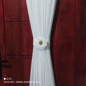 Gorden Ikat Gorden Jendela Gorden Pintu Kaca Gorden kupu kupu Motif Salju Putih
