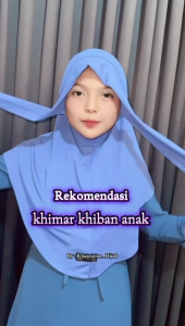 Khimar Khiban 2in 1 kerudung anak bergo tali malay jersey premium