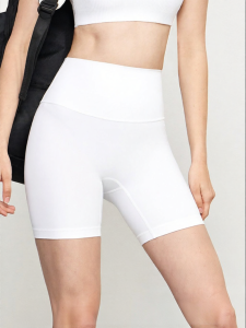 Light Thin Fitting High Waist Buttock Lifting Anti-embarrassment White Sports Shorts