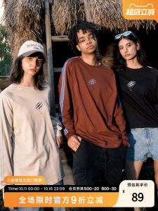 SUAMOMENT round Neck Long Sleeve Striped T-Shirt Couple Matching Spring Autumn Fashion Brand Casual Loose Fit Cotton Tee