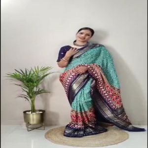 [Pre Order] Most Beautiful 1 Minute Ready To Wear Crush Dola Silk Saree ~ Delivery Lead Time : 10 days