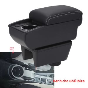 Hộp Đựng Đồ Tỳ Tay Xe Seat Ibiza 6J 6L Chất Liệu Da PU/nhựa ABS Phụ Kiện Nội Thất Để Độ Xe