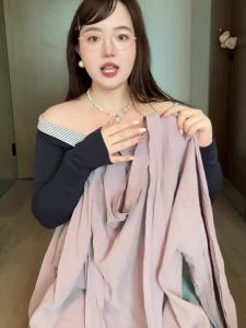 DUSHU | Elegant Draped Drop-shoulder Blouse Autumn