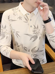 เสื้อยืดคอโปโลทรงสลิมฟิตสำหรับผู้ชาย แขนยาว ทรงปกติ แฟชั่นฤดูใบไม้ร่วง ผ้าฝ้ายผสมไนลอน ระบายอากาศได้ดี แฟชั่น