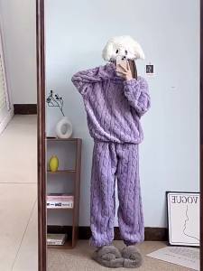 JIFANPAUL | Bộ Đồ Ngủ Mùa Đông Nữ Ấm Áp và Rộng Rãi