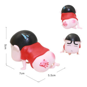 Bandai | Crayon Shin Chan Kawaii Standing Anime Swollen Buttocks Figurine PVC Model Doll Classic Desktop Decorations Cartoon Cute Orname