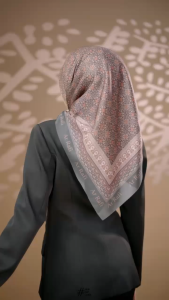 Simphony Scarf Jilbab Motif Monogram Kerudung Segi Empat bahan Voal By ARRAFI
