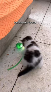 Smart Interactive Cat Ball cat toys dog toys 3 Play Modes with Obstacle Avoidance Rechargeable Touch-Activated Rolling Ball with Buzzer Mode and Fake Tail – Electric Interactive Pet Toy Food-grade silicone Mainan Kucing