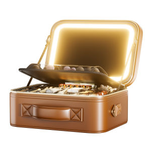 Waterproof Portable Makeup Bag Large Capacity Travel Toiletry Organizer for Women Retro Style PU Leather Storage Case