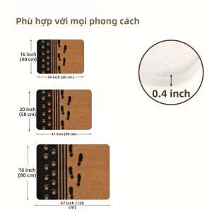 Thảm Chùi Chân Có Thể Giặt Bằng Máy Của VIKAMA Họa Tiết In Hình Chân Và Sọc Chống Nước Chống Trượt Phong Cách Hiện Đại Thảm Trang Trí Nhà Cửa Cho Phòng Khách Và Cửa Trước