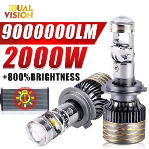 2Pcs H7 LED Mini Lens Headlight H4 H11 H8 9005 9006 HB3 HB4 High Low Beam 6000K White Canbus Turbo Mini Auto/Moto Lamp Fog Light