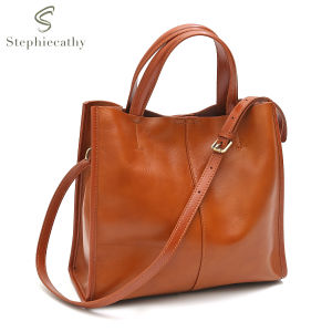 Women's Classic Genuine Leather Tote: A Versatile Large Capacity Crossbody Handbag