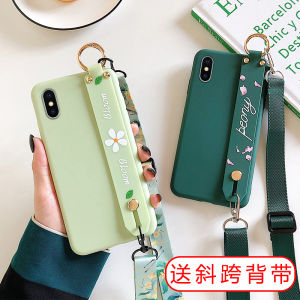 เคสโทรศัพท์มือถือเหมาะสำหรับ iPhone X/XR/XS คลุมขอบทั้งหมด xsmax สายคล้องข้อมื่อพร้อมขาตั้งเคสป้องกันฤดูร้อนแบบสดใสสำหรับผู้หญิง