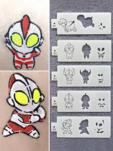 High Demand Boys Face Painting Template Ultraman Design Quick Output Hollow Pattern Ideal for Street Vendors Art Supplies