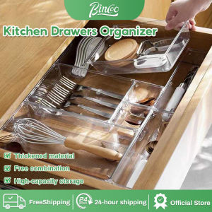 Bincoo Drawer Storage Compartment Kitchen Drawers Organizer Tableware Sorting Box Plastic Drawer Organizer Transparent Desktop Storage Box