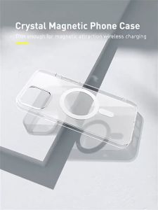 Jasoz Magnetic Case iPhone 11 12 14 13 15 16 Pro Max mini X XR XS Magsafe Clear Shockproof Hard iPhone Magnetic Case