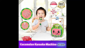 【SG Ready Stock】Rechargeable Cocomelon Karaoke Machine With Microphone★Bluetooth Sing Along MP3 Player✅Christmas/Birthday Gift/Present✅
