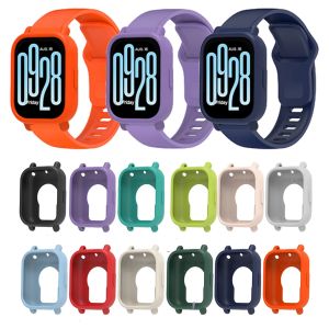Silicone Strap For Redmi Watch 5 Active Smart Watch Band + Protective Case Shell