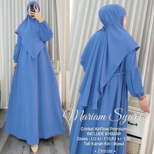 Mariayam Syari Gamis Muslimah Gamis Wanita Set Hijab