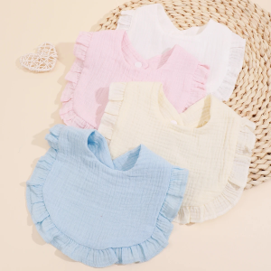 Baby Bibs Bandana Ruffle Edge Drooling Bibs Absorbent Saliva Bibs