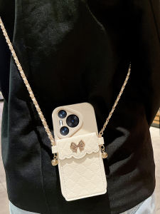 Huawei P60 Lace Butterfly Knot Phone Case Crossbody Full Cover Protection Ultra Durable Leather Shell Anti-Fall for P70 pro P50 P40