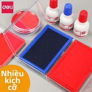 deli | Mực Dấu Nhanh Khô Đỏ Xanh