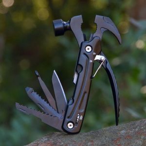 UNIVONNA Hammer Multitool 12 in 1 Tools Set Perfect Gift Birthday Gift for Famiily Friend for Outdoor Hunting Hiking Stainless Steel