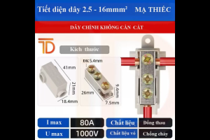 Đầu nối dây điện chữ T cút nối dây điện rẽ nhánh nhanh Có Ốc Siết Nhiều Kích Thước 1-120mm²