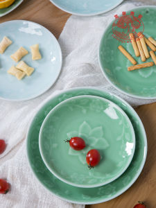 Dĩa Tròn Sứ Longquan Dùng Trong Gia Đình Họa Tiết Hoa Cúc Họa Mi 6 Inch 7 Inch 8 Inch 9 Inch Dùng Để Đựng Thức Ăn Trưa Và Cơm Tối