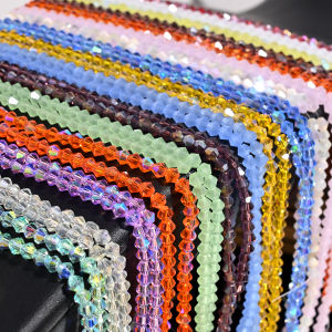 80Pcs 4mm Bicone Shaped Beads Crystal Loose Spacer Glass Beads for Jewelry Making Bracelet Nacklace Earrings DIY Accessories